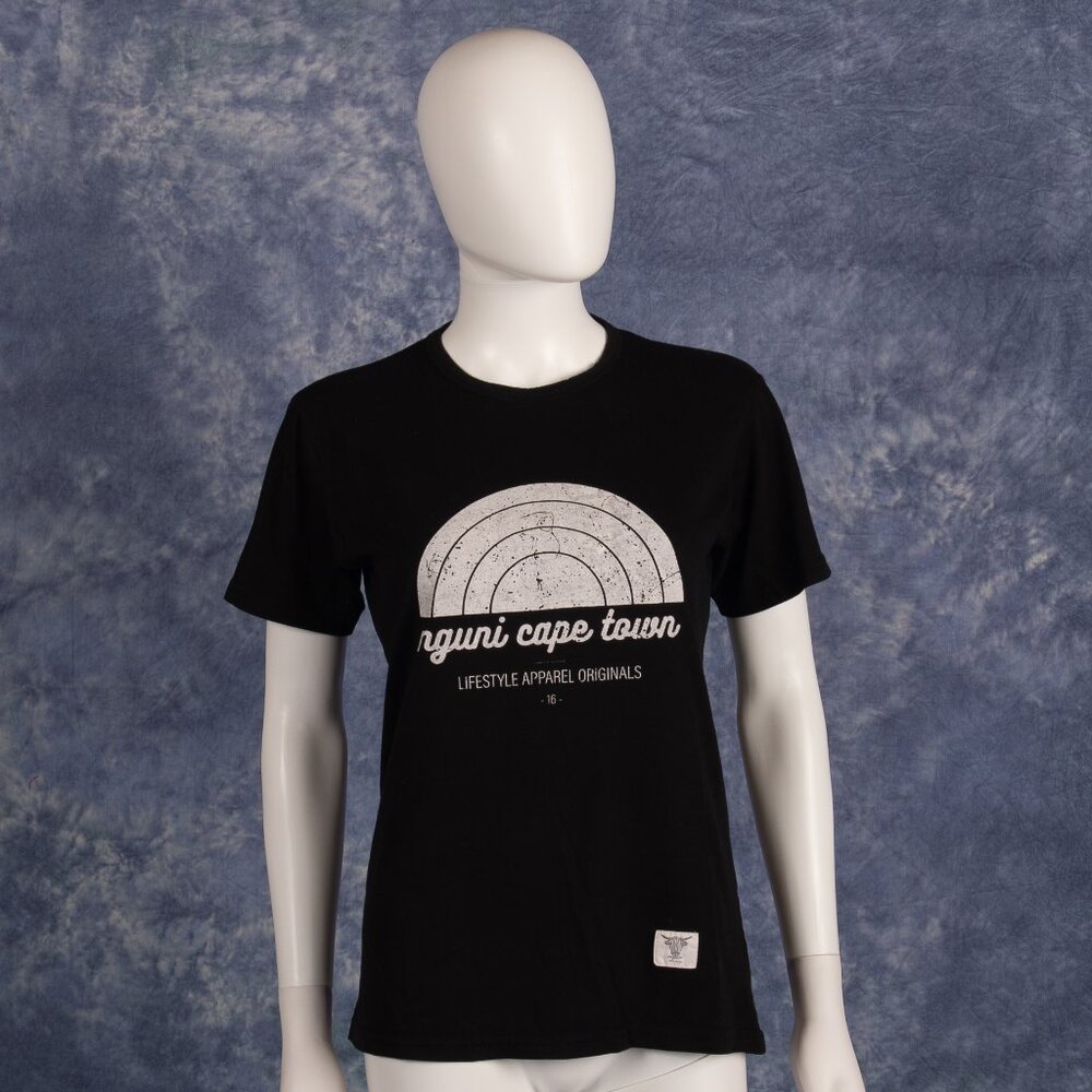 Ethnic Nguni Cape Town Black T-Shirt Sz S